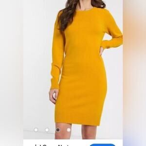 J.CREW 100%‎ CASHMERE BODYCON LONG-SLEEVE  CREWNECK DRESS SIZE XXS